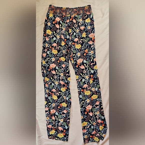Secret Treasures Womens Blue Floral And Flamingo Pajama Pants Size Medium - Picture 11 of 12